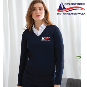 OW Ladies 12 Gauge V-neck Jumper (HB721) (image for) OW Ladies 12 Gauge V-neck Jumper (HB721)
