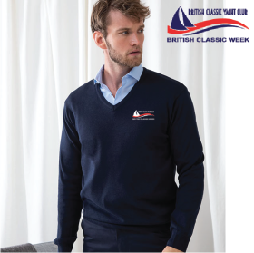 OW Mens 12 Gauge V-neck Jumper (HB720) (image for) OW Mens 12 Gauge V-neck Jumper (HB720)