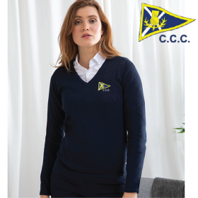 OW Ladies 12 Gauge V-neck Jumper (HB721) (image for) OW Ladies 12 Gauge V-neck Jumper (HB721)