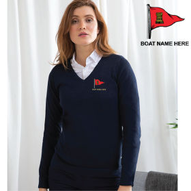 OW Ladies 12 Gauge V-neck Jumper (HB721) (image for) OW Ladies 12 Gauge V-neck Jumper (HB721)