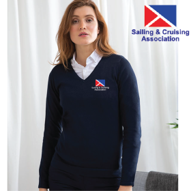 Ladies 12 Gauge V-neck Jumper (HB721) (image for) Ladies 12 Gauge V-neck Jumper (HB721)