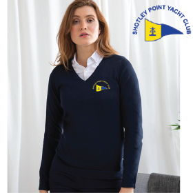 Ladies 12 Gauge V-neck Jumper (HB721) (image for) Ladies 12 Gauge V-neck Jumper (HB721)