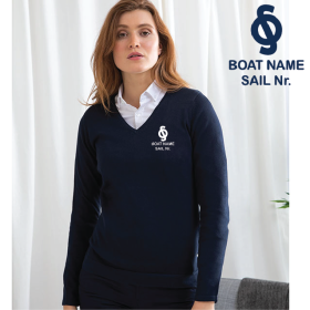 Ladies 12 Gauge V-neck Jumper (HB721) (image for) Ladies 12 Gauge V-neck Jumper (HB721)