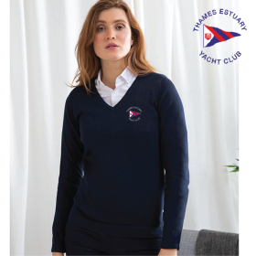 Ladies 12 Gauge V-neck Jumper (HB721) (image for) Ladies 12 Gauge V-neck Jumper (HB721)